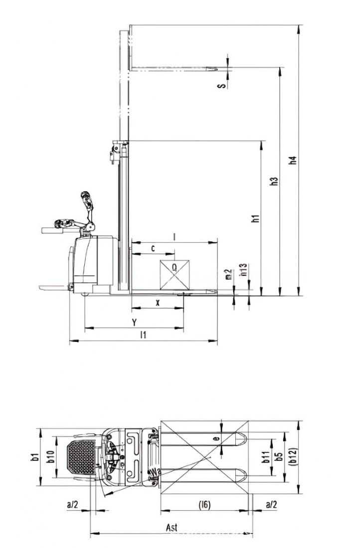 Δυναμικό Walkie Stacker Pallet Jack Truck 3000 λίβρες χωρητικότητα Σταθείτε σε ηλεκτρικό υδραυλικό ανεμοφόρο 6