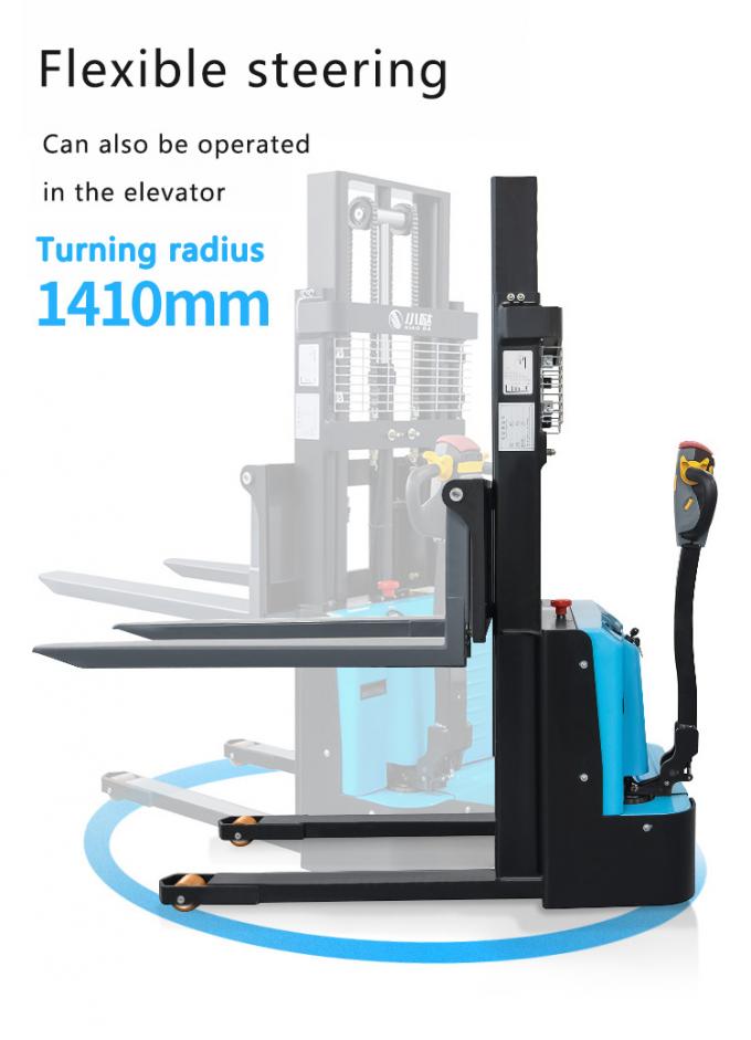 Περπατητής Stand On Pallet Stacker πλήρης ηλεκτρική παλέτα stacker φθάσει walkie stacker 3