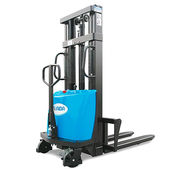Walkie Semi Electric Pallet Stacker Φορτηγό 3500mm Υψόμετρο ανύψωσης χειροκίνητο 0