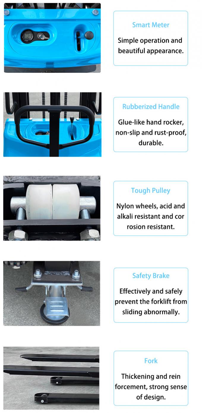 Walkie Semi Electric Pallet Stacker Φορτηγό 3500mm Υψόμετρο ανύψωσης χειροκίνητο 1
